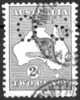 Australia 1913 2d Grey Kangaroo 1st Watermark Perf Small OS Used - Actual Stamp - Fresh, Double Cancel - Oblitérés