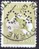 Australia 1913 3d Olive Kangaroo 1st Watermark Perf Small OS Used - Actual Stamp -  Melbourne - Used Stamps