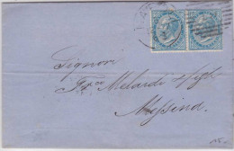 ITALIE - 1877 - SASSONE N°27 PAIRE Sur LETTRE De NAPOLI Pour MESSINA - Machines à Affranchir (EMA)