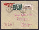 France Airmail Par Avion Deluxe PARIS R. D'Amsterdam 1951 Cover DOWAGIAC Michigan USA Etats Unis Vincent D'Indy Vougeot - 1927-1959 Briefe & Dokumente