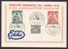 Germany Berlin 45. EDEKA Verbandstag DÜSSELDORF 1952 Card  Tag Der Briefmarke (1951) Stamps (2 Scans) - Lettres & Documents