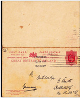 GB - 1912 - ENTIER CARTE POSTALE Avec REPONSE PAYEE De LONDON Pour ROTTELSDORF (ALLEMAGNE) - Postwaardestukken