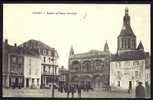 CPA  ANCIENNE- FRANCE- CIVRAY (86)-  L'EGLISE ROMANE A LA SORTIE DE LA MESSE ET LA PLACE D'ARMES COMMERCES - Civray