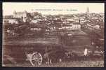 CPA  ANCIENNE- FRANCE- ROCHECHOUART (87)- VUE GENERALE- CULTURES ET BEL ATTELAGE AGRICOLE 2 BOEUFS DEVANT - Rochechouart