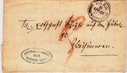 SUISSE - 1866 - LETTRE Avec TAXE MANUSCRITE De BERN - Marcophilie