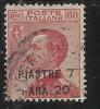 LEVANTE COSTANTINOPOLI 1922 SOPRASTAMPATO D'ITALIA ITALY OVERPRINTED 7 PIASTRE E 20 PARA SU 60 CENTESIMI USATO USED - European And Asian Offices