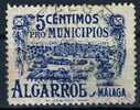 GUERRA CIVIL, ZONA NACIONAL. ALGARROBO. USADO - Spanish Civil War Labels