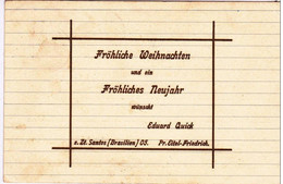 BRAZIL - 1905 - ENTIER CARTE POSTALE Avec REPIQUAGE PRIVE De SANTOS Pour LANGENSALZA (GERMANY) - Postwaardestukken