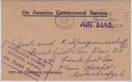 JAMAICA - 1965 - LETTRE De SERVICE Par AVION De KINGSTON Pour FRANKFURT (GERMANY) - Jamaique (1962-...)
