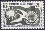 3712# COMORES Y&T N° 15 NEUF SANS CHARNIERE 10° ANN DECLARATION UNIVERSELLE DROITS DE L´ HOMME C 12 Euros - Unused Stamps