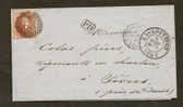 Belgique Lettre 1861 Affr N° 12 A P68 La- Louviere Pour Sevrez - 1858-1862 Medaillen (9/12)