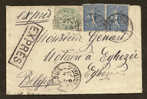 France 1907 Petite Envelop Affr 5c Vert Griffe Exprs Càd Nice Pour La Belgique - Lettres & Documents