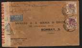 1940 HONG KONG KG VI  $1x2 On AIR MAIL  Cover To India Via RANGOON # 22756 - Covers & Documents