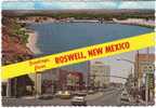 Greetings From Roswell NM New Mexico, Street Scene, Autos, On C1970s Vintage Postcard - Roswell