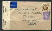 Great Britain 1944 Cover Sent To USA Censored - Revenue Stamps