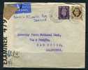 Great Britain 1944Cover Sent To USA Censored - Revenue Stamps