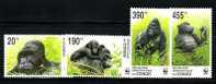 CONGO KINSHASA  2002 GORILLAS  MINT - Gorilla's