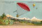 AVIATION  - PARACHUTISME - I° DESCENTE DE GARNEVIN CHOCOLAT LOMBARD - Fallschirmspringen