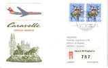 SUIZA CC CERTIFICADA PRIMER VUELO ZURICH MADRID FAUNA AL DORSO MAT MADRID CENTRAL - Briefe U. Dokumente