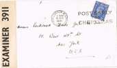 Carta LONDON 1941 (Gran Bretaña) CENSORED Cover. Perfin, Perforado - Lettres & Documents