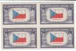 #910 Block Of 4, Mint 5-cent Overrun Countries Issue, Czechoslovakia Flag Stamp - Ongebruikt