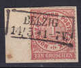 Norddeutscher Postbezirk 1869 Mi. 16   1 Gr Ziffer Im Kreis On Piece Deluxe BELZIG Cancel !! - Oblitérés