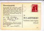 NORGE - 1946 - SEUL Sur CARTE POSTALE De LOTTERIE De OSLO Pour OSLO - Brieven En Documenten