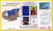 SERVICE - POLOGNE / 1991 DROITS DE L HOMME & VIGNETTE / NUMEROTEE - Storia Postale