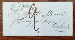 FRANCE CURSIVE Boulogne Sur Mer 20 Janvier 1838 Pour Calais. Cachet Arrivée Au Dos - 1801-1848: Precursori XIX