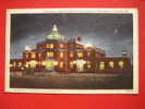 Airport---- Louisville Ky  Night Scene Admin Bldg.  Bowman Field Municpal Airport  1945 Cancel   Linen ---====== Ref 196 - Louisville