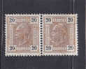 1904 KAISERKOPF 20 HELLER PAAR MIT LACKSTREIFEN SEHR SELTEN ** - Unused Stamps