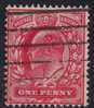 GB 1902 -11 KEV11 1d RED USED STAMP WMK 49 (C373) - Oblitérés