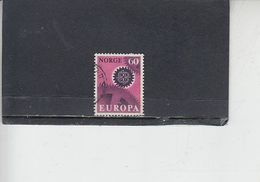 NORVEGIA  1967 - Yvert   509° - Europa-CEPT - Usados