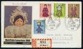 Germany - F. D. C. Letter With Image Of Doll And Complete Set Of Stamp With Image Of Dolls. Registered Sent Letter From - Poppen