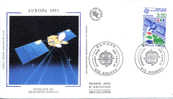 FDC PREMIER JOUR EUROPA 1991  SATELLITE TELEVISION ESPACE - Europa