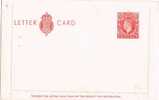 Entero Postal.  Gran Bretaña. Letter Card  2 1/2 P Rojo - Lettres & Documents