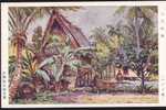 Palau - Native House At Palau Island, Japanese Vintage Postcard, Mid-1920s - Palau