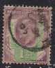 GB 1902 -13 KEV11 1 1/2d GN/PURP USED STAMP WMK49 (C57) - Used Stamps