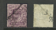 GB 1902 - 13 KEV11  6d Purple Perfins ( L R ) (B162) - Perforés