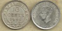 CANADA NEWFOUNDLAND 10 CENTS INSCRIPTIONS FRONT KGVI HEAD BACK 1944 VF AG SILVER KM20 READ DESCRIPTION CAREFULLY!!! - Canada