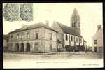 CPA  PRECURSEUR- FRANCE- MENNECY (91)- PLACE DE LA MAIRIE EN 1900- ARCADES- EGLISE ROMANE- ROULOTTE- ANIMATION - Mennecy