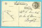 81 Op Kaart "Genval-les-Eaux" Met Stempel BRUXELLES, Met Naamstempel (Griffe) GENVAL - Griffes Linéaires