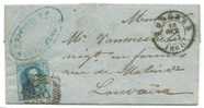 LETTRE. 1860. TONGRES A  LOUVAINA - 1858-1862 Medallions (9/12)