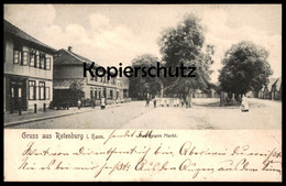 ALTE POSTKARTE GRUSS AUS ROTENBURG WÜMME IN HANNOVER AM NEUEN MARKT ANKUNFTSSTEMPEL BREMEN OBERNEULAND 1904 AK - Rotenburg (Wümme)