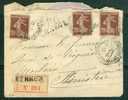 Y&t N° 139 X 3 Sur Lettre De Rennes  - Chargé - En 1919 - Pour Morlaix - LL13013 - Cartas & Documentos