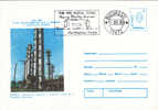 RAFINERY Chimie,Chemestry,Production Of Synthetic Rubber Plant.Cover Entier Stationery 1988 Oblit Concordante Romania. - Química