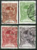Romania B1-4 Counterfeit Used Semi-Postal Set (filler) From 1906 - Oblitérés