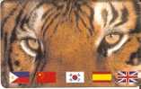 TARJETA DE ESPAÑA DE UN TIGRE CON DIFERENTES BANDERAS (TIGER) - Other & Unclassified