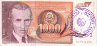 BOSNIE-HERZEGOVINE   1 000 Dinara  Non Daté (1992)   Pick 2b     ***** QUALITE  VF ***** - Bosnië En Herzegovina