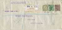 1536. Carta Certificada CALCUTTA (India) 1936 A Escocia (Nairn) - 1936-47 King George VI